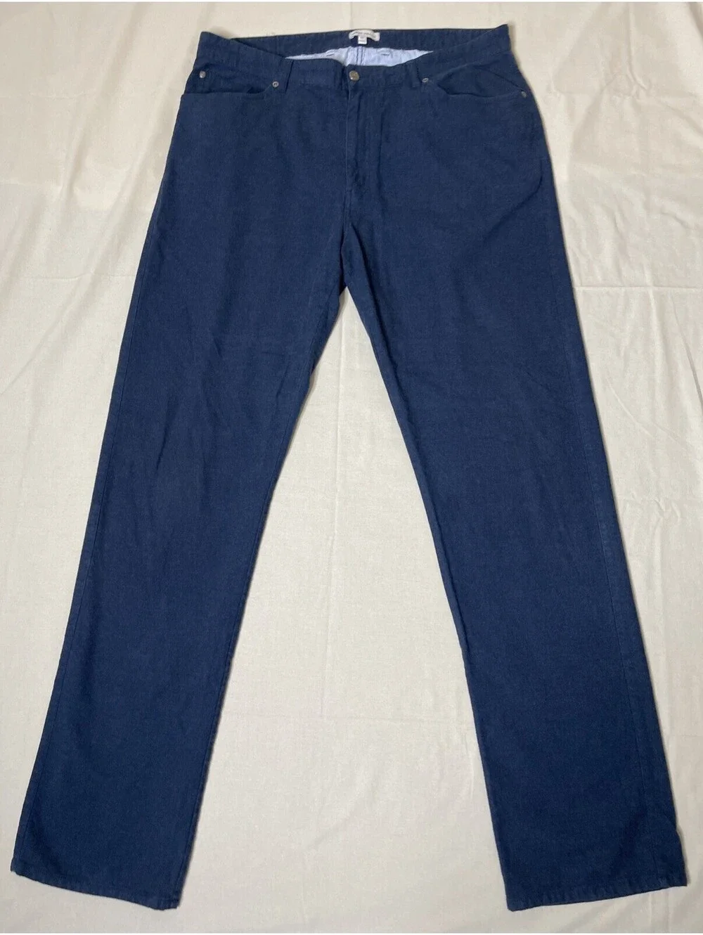 Peter Millar Crown Mountainside Flannel Pants Mens Sz 38L (tall) 5 Pocket Navy
